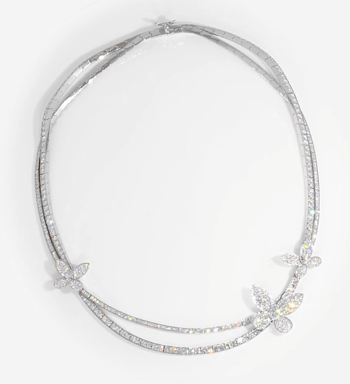 파베 버터 플라이 다이아 목걸이