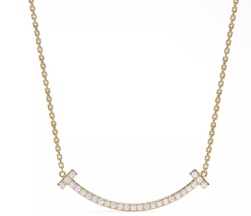 스마일 목걸이 미디엄 파베 